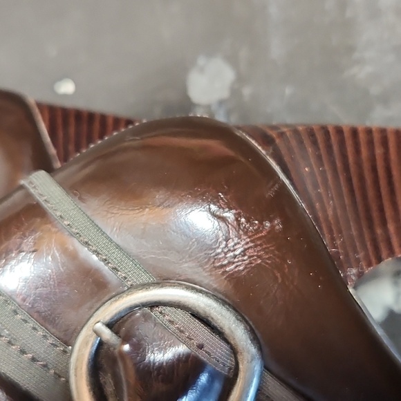 FRANCO SARTO Man Made Thin Patent Pull On Buckle Detail Heelwd Boot 7.5M - Picture 15 of 16